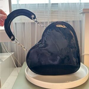 Faux-Leather Heart Shape Crossbody Handbag Purse